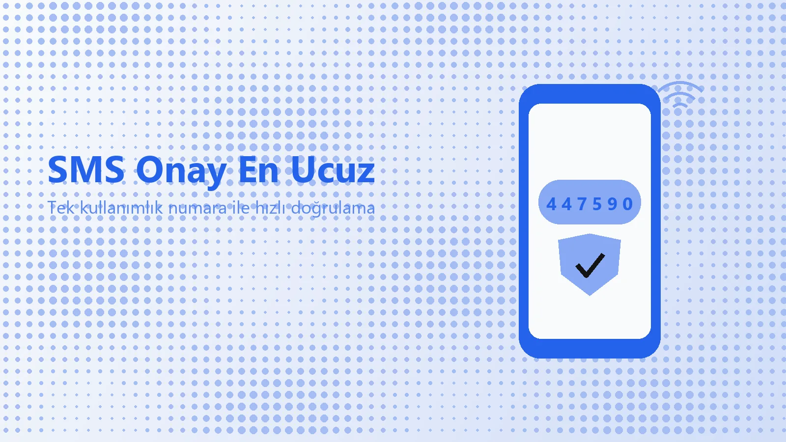 SMS Onay En Ucuz: en düşük fiyatla anlık SMS onay kodu alan telefon ekranı ve geometrik şekiller